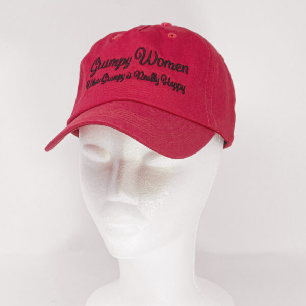 Grumpy Women Red Cotton Twill Baseball Hat