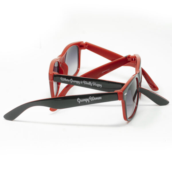 Grumpy Women Sunglasses Black Red Shades