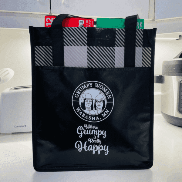 buffalo plaid black tote